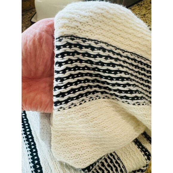 Dolan Sonia Left Coast Collection Fringe Open Cardigan Sweater M Cream Grey - Picture 12 of 12